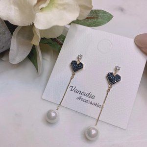 Heart and Pearl Earrings